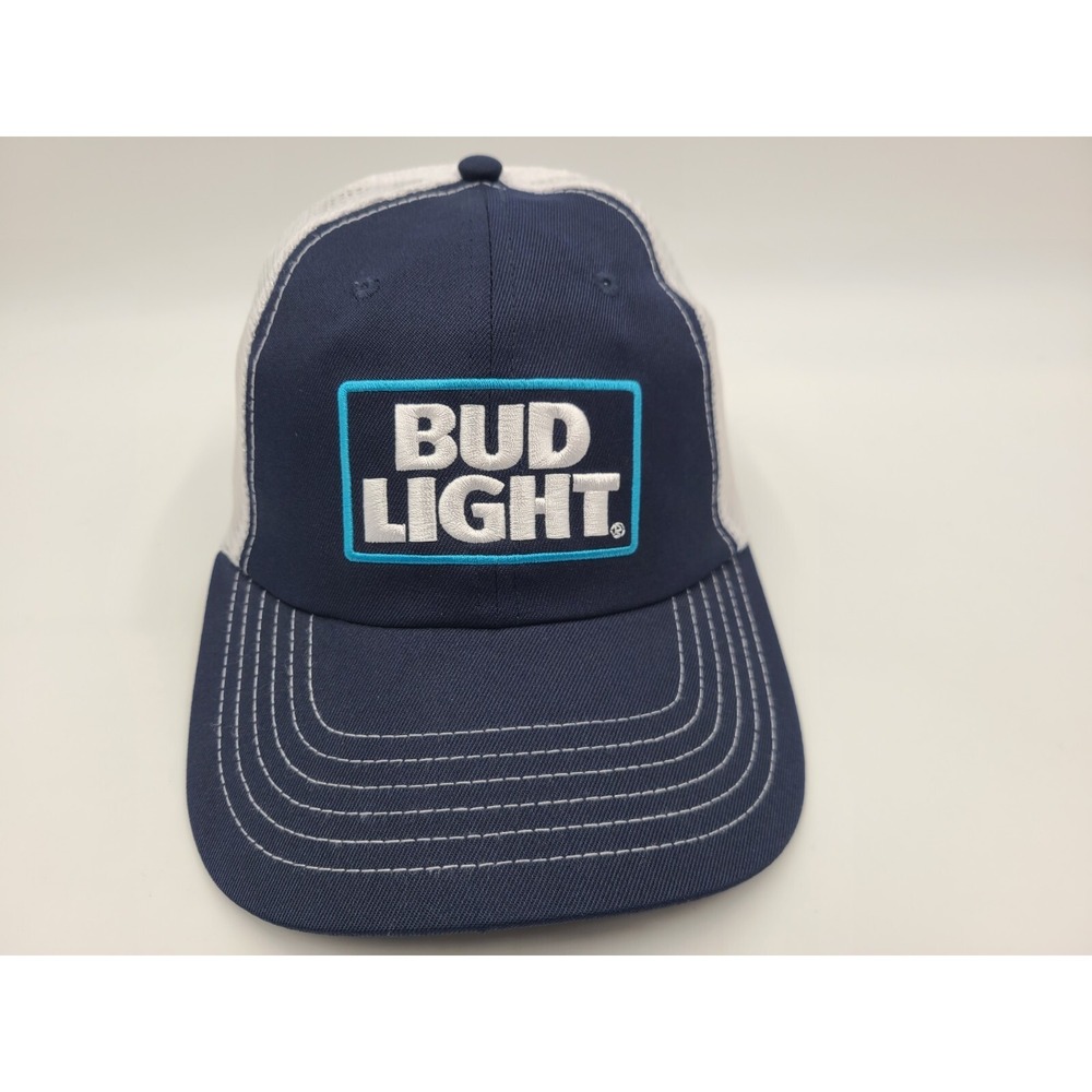 Bud Light Mesh Trucker Snapback Hat Cap Beer Baseball Dad Men Women Blue White
